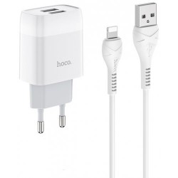 СЗУ Hoco C73A Glorious double USB 2.4A with Lightning cable White